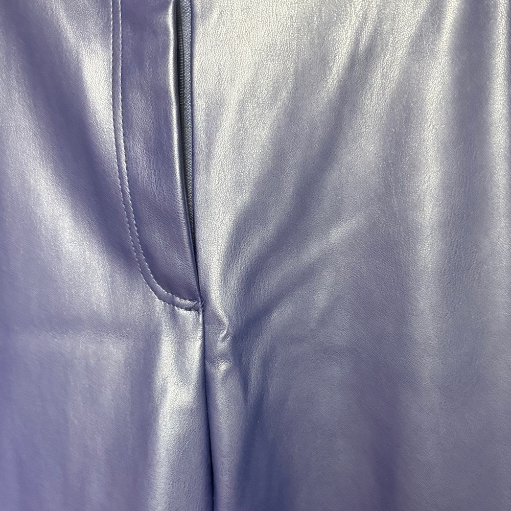 Halogen Navy Straight Leg Faux Leather Pants - Picture 7 of 13
